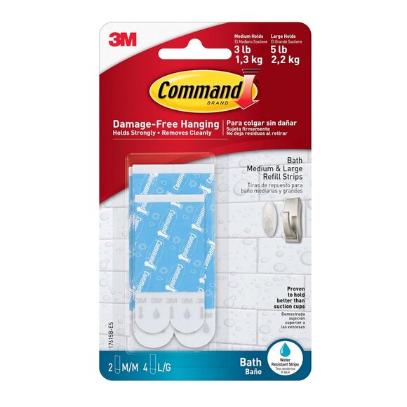 Shower Caddy Shelves (2) and Waterproof Command Strips (2 Packs), 15.7" Wide - Picture 5 of 5